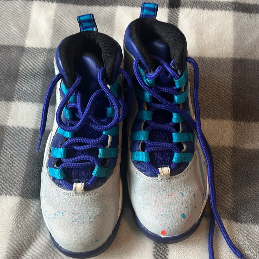 Kids Custom Nike Air Jordan Charlotte Blue Sneakers Size 12C!